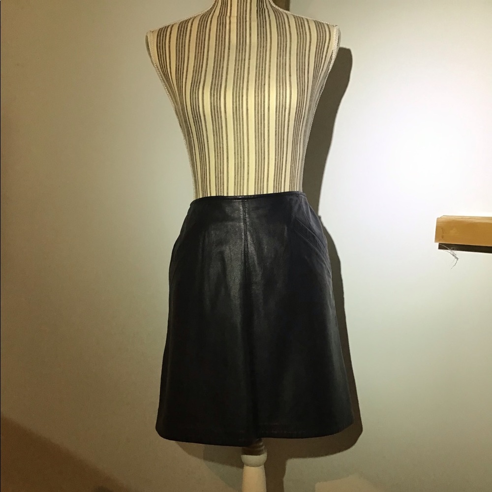 Finity Studio Black Leather Skirt